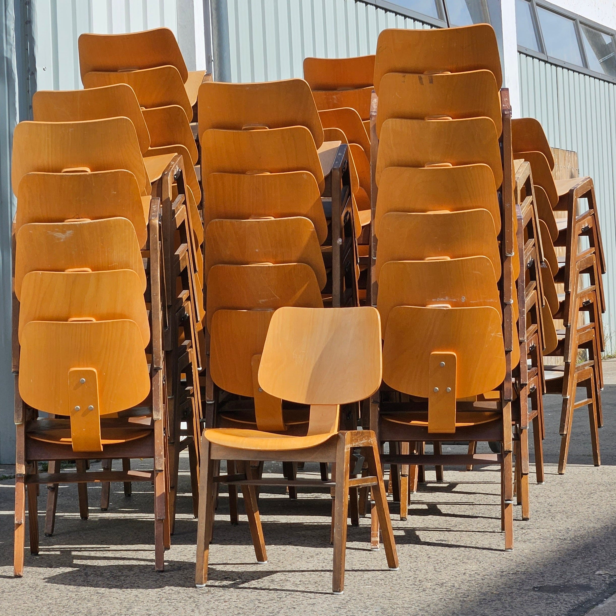 vintage holzstuhl eiermann retro stapelstuhl